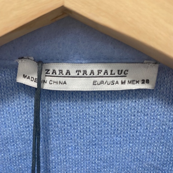 Zara Trafaluc Button Down Collared Long Sleeve Jacket. Blue. Medium - Picture 3 of 12